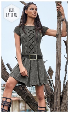 Silver gray dress with lacing free pattern