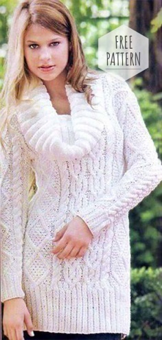 Knitting Long White Pullover