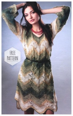 Melange dress with a beautiful openwork pattern 