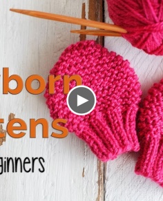 How to knit Newborn Baby Mittens for beginners - So Woolly