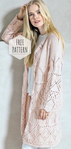 Knitted Long Cardigan Free Pattern