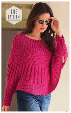 PINK PULLOVER PONCHO FREE PATTERN