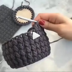 How to knit makeup basket video tutorial