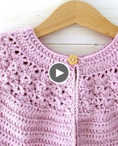 How to crochet a lace top baby cardigan  sweater - the Rosie cardigan