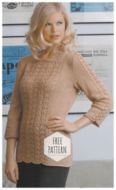 Beige pullover with three quarter sleeves