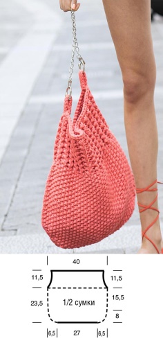 Coral Color Crochet Bag