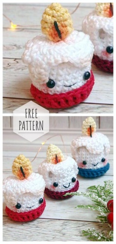 Happy Crochet Toy Candle Face