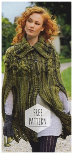 Poncho buttoned crochet free pattern
