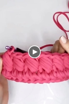How to knit pink bag video tutorial