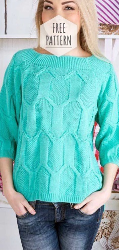 Sweater Pattern with Crossed Loops