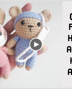 How to crochet frontline hero bear and bunny keychain amigurumi