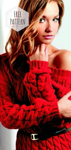 Knitting Red Dress Embossed Pattern