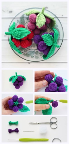 Crochet Bunch of Grapes Tutorial