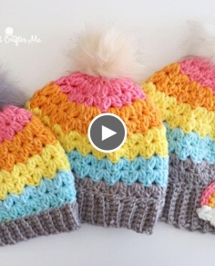 Crochet Cluster V-Stitch Hat