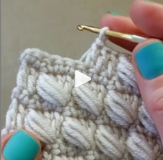 How to knit  puff stitch video tutorial