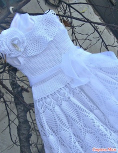 WHITE OPENWORK DRESS