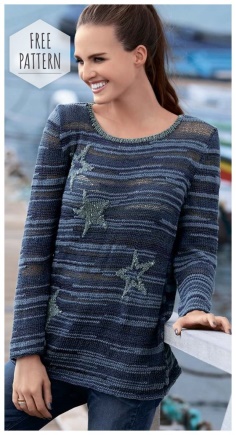 Jumper with silver stars free pattern