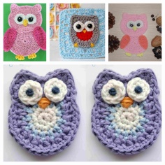 Owl crochet appliqu  step-by-step 