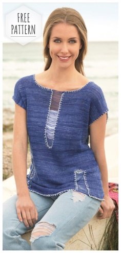 SUMMER BLUE TOP WITH DOWN HINGES FREE PATTERN