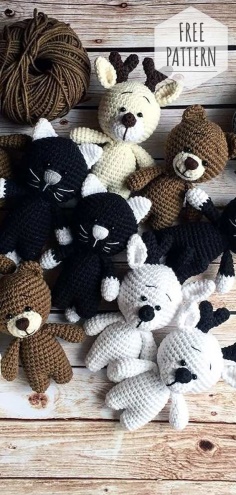 Teddy Bear and Cat Pattern