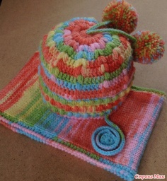 SET RAINBOW HAT AND SNUD FOR GIRLS