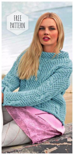 PULLOVER BRAIDED HONEYCOMB PATTERN